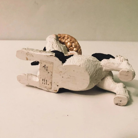 Vtg Lot of 2 Enesco Kathy Wise Calf Cow Figure  Straw Hats - Picture 14 of 16